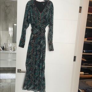 Chic Python Print Belted Dress